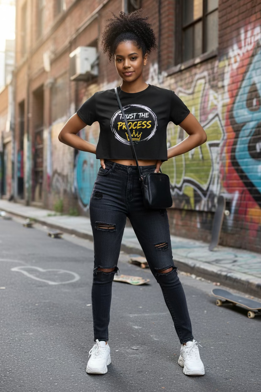 Women crop top trust the process